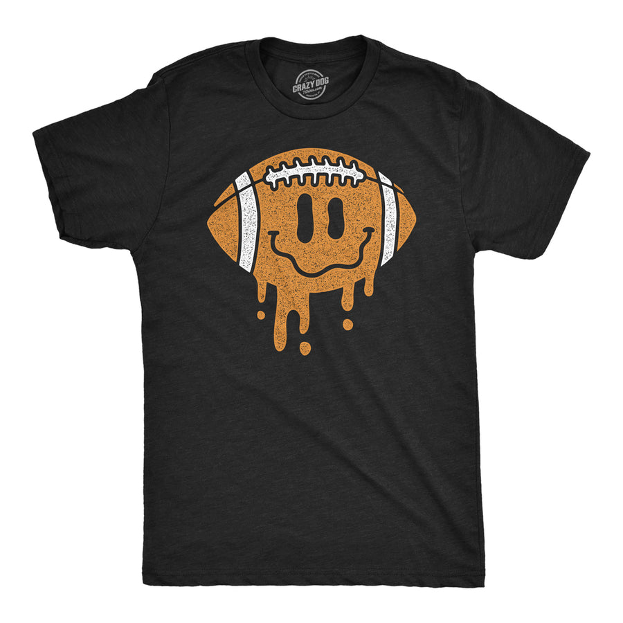 Mens Dripping Football Smile Funny T Shirts Sports Graphic Tee For Men Image 1