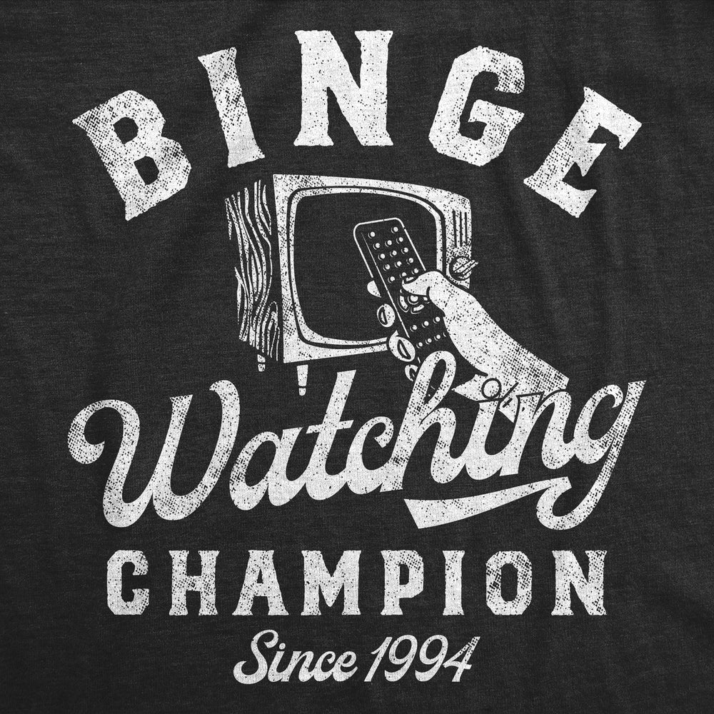 Womens Funny T Shirts Binge Watching Champion Vintage Tees For Ladies Image 2