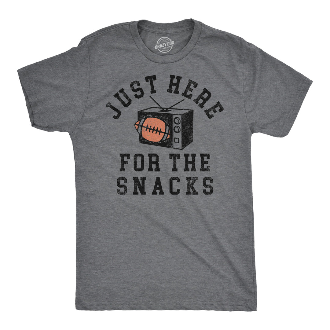 Mens Funny T Shirts Just Here For The Snacks Sarcastic Football Tee For Men Image 1