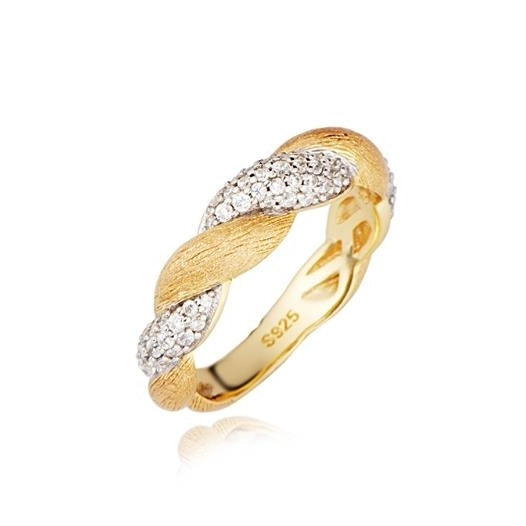 The new S925 silver Fried Dough Twists wire drawing ring is light and luxurious, fashionable and niche twist ring Image 1