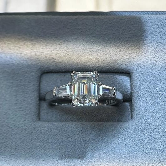 2-carat rectangular 6 * 8mm irregular Mosang diamond ring for women S925 sterling silver diamond ring Image 2