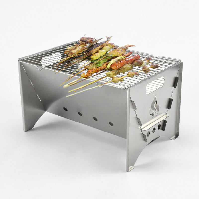 Outdoor Stainless Steel Foldable Furnace Meat Grill Image 1
