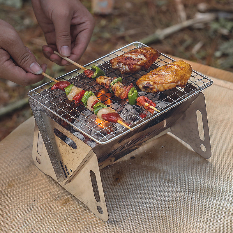 Outdoor Stainless Steel Foldable Furnace Meat Grill Image 3