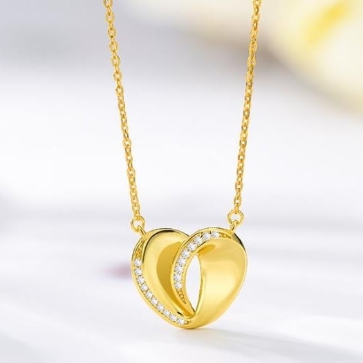 Love Necklace Womens 925 Pure Silver Sweater Chain Small and Elegant Zircon Jewelry Image 1