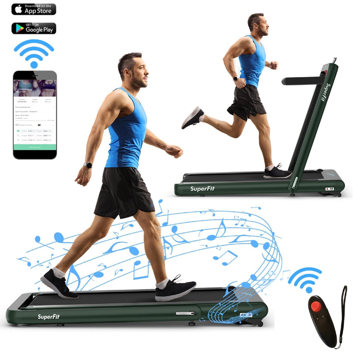 SuperFit 4.75HP 2 In 1 Folding Treadmill W/Remote APP Image 7