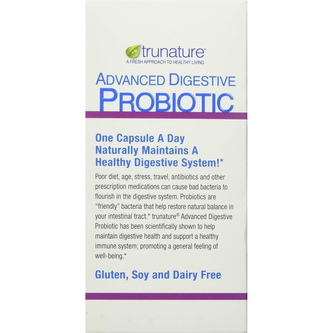 trunature Advanced Digestive Probiotic 100 Capsules Image 4