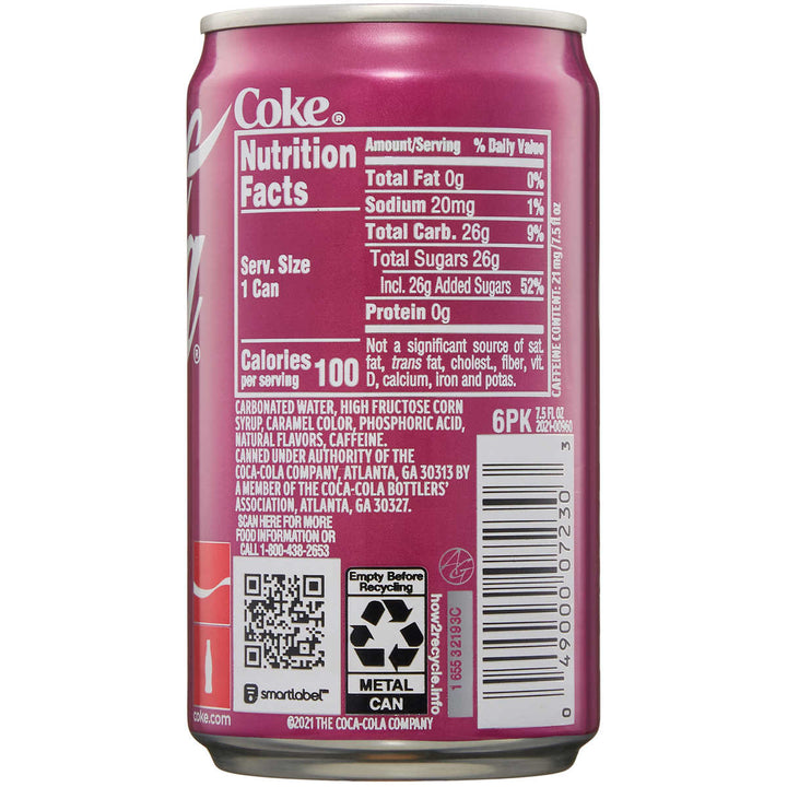 Coca-Cola Mini Can Variety Pack 7.5 Fluid Ounce (Pack of 30) Image 4