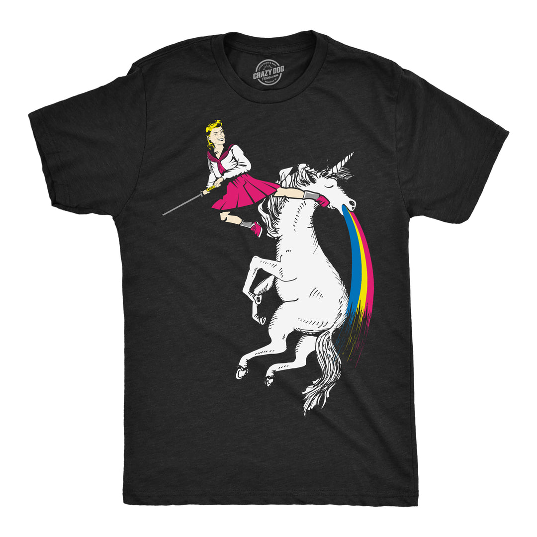 Mens bada** Barbara Funny T Shirt Unicorn Graphic Tee For Men Image 1