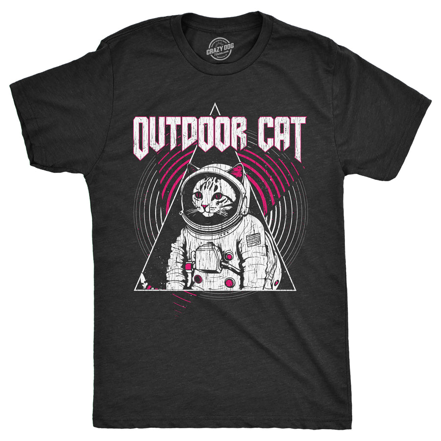 Mens Funny T Shirts Outdoor Cat Sarcastic Space Graphic Tee For Men Image 1