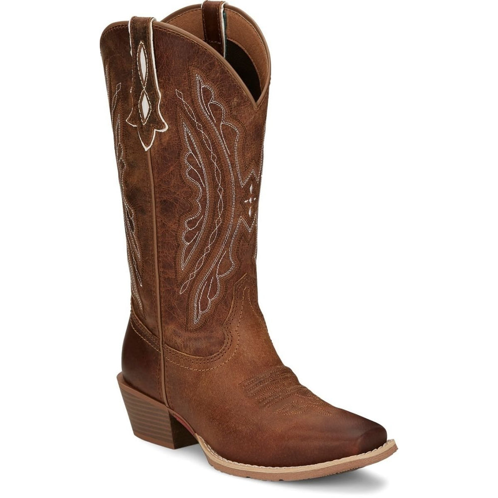 Justin Womens 12" Rein Square Toe Western Boot Waxy Tan - L2962 1 Waxy Tan Image 2