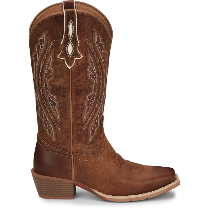 Justin Womens 12" Rein Square Toe Western Boot Waxy Tan - L2962 1 Waxy Tan Image 3