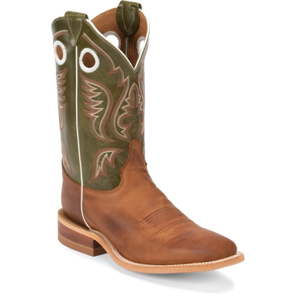 Justin Mens 11" Austin Western Boot Cognac Green Leather J-Flex BR307 COGNAC Image 2