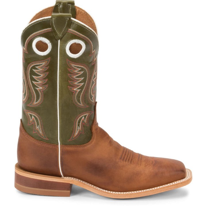 Justin Mens 11" Austin Western Boot Cognac Green Leather J-Flex BR307 COGNAC Image 3