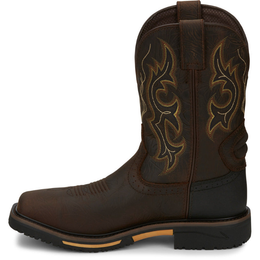 JUSTIN WORK Mens 11" Joist Composite Toe Waterproof Work Boot Chocolate Brown - SE4625 ONE SIZE AGED BROWN Image 4