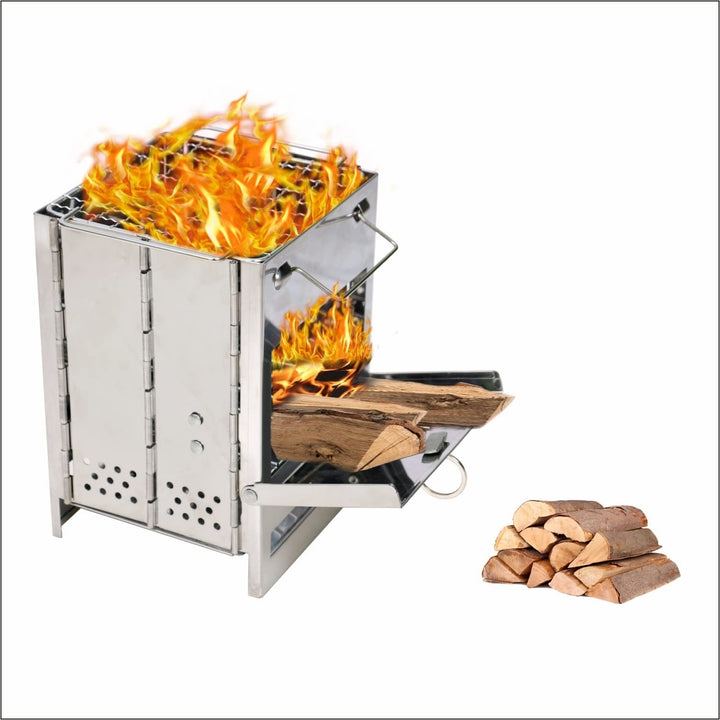 Outdoor Stainless Steel Foldable Furnace Meat Grill Stove Image 3