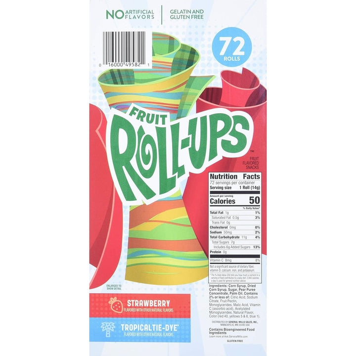 Strawberry and Tropical Tie-Dye Fruit Roll-Ups (72 Count) Image 3