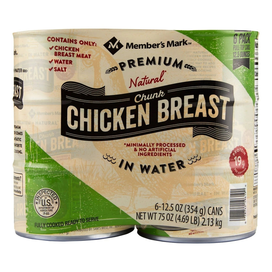 Members Mark Premium Chunk Chicken Breast12.5 Ounce (Pack of 6) Image 1