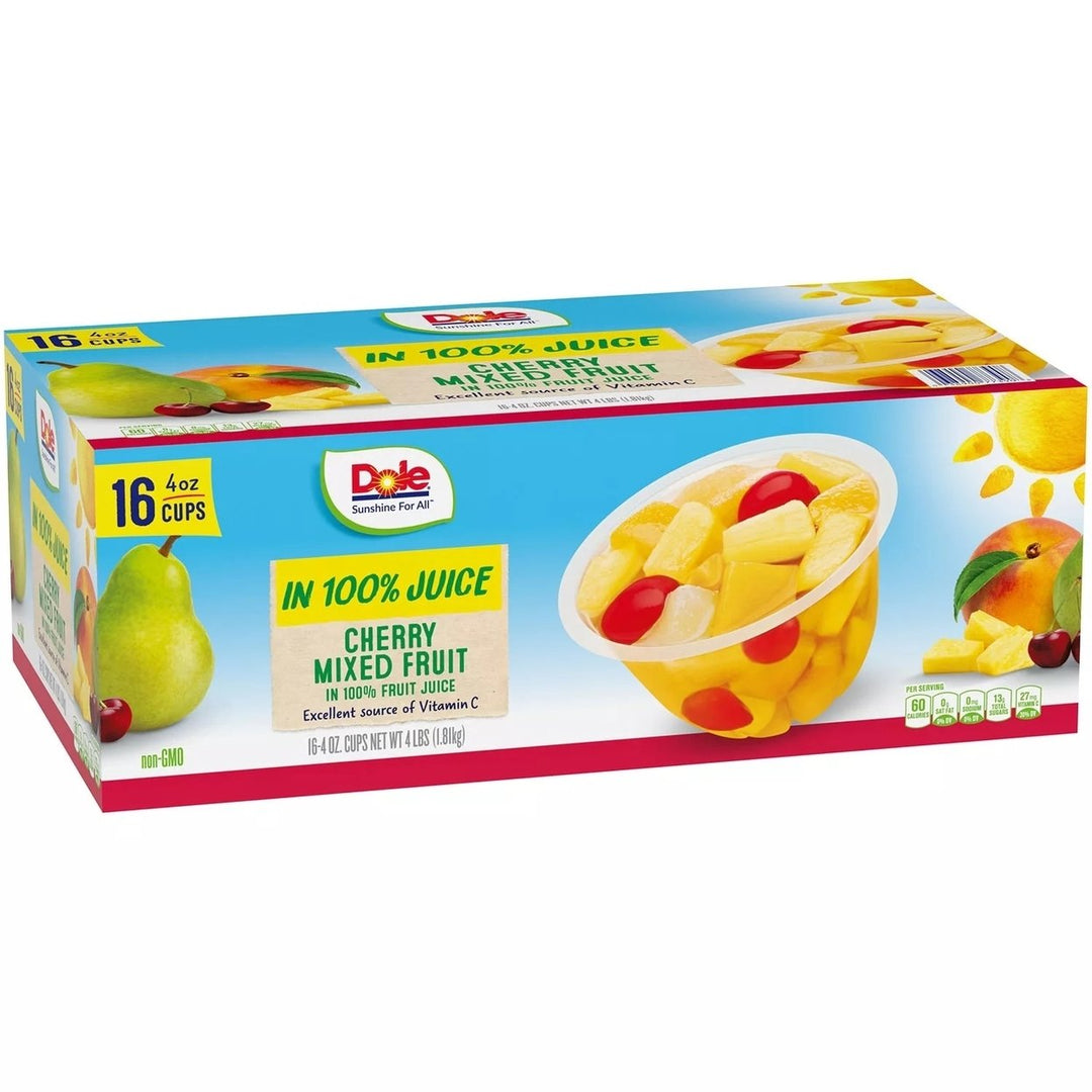 Dole Cherry Mixed Fruit Bowls in 100% Juice 4 Ounce (Pack of 16) Image 2