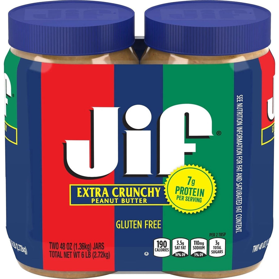 Jif Extra Crunchy Peanut Butter Twin Pack 2 - 48 Ounce Jars Image 1