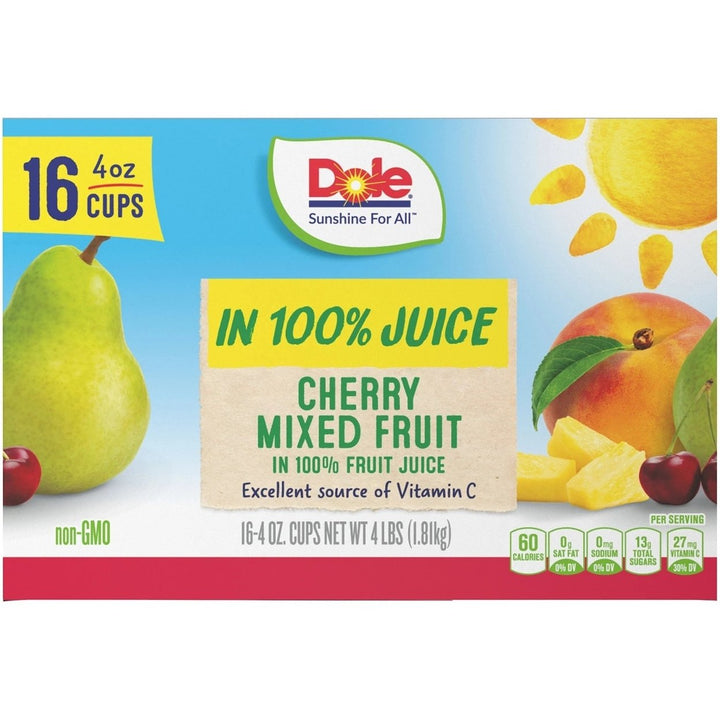 Dole Cherry Mixed Fruit Bowls in 100% Juice 4 Ounce (Pack of 16) Image 4