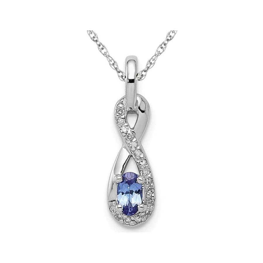 1/5 Carat Tanzanite Infinity Drop Pendant Necklace in Sterling Silver with Chain Image 1