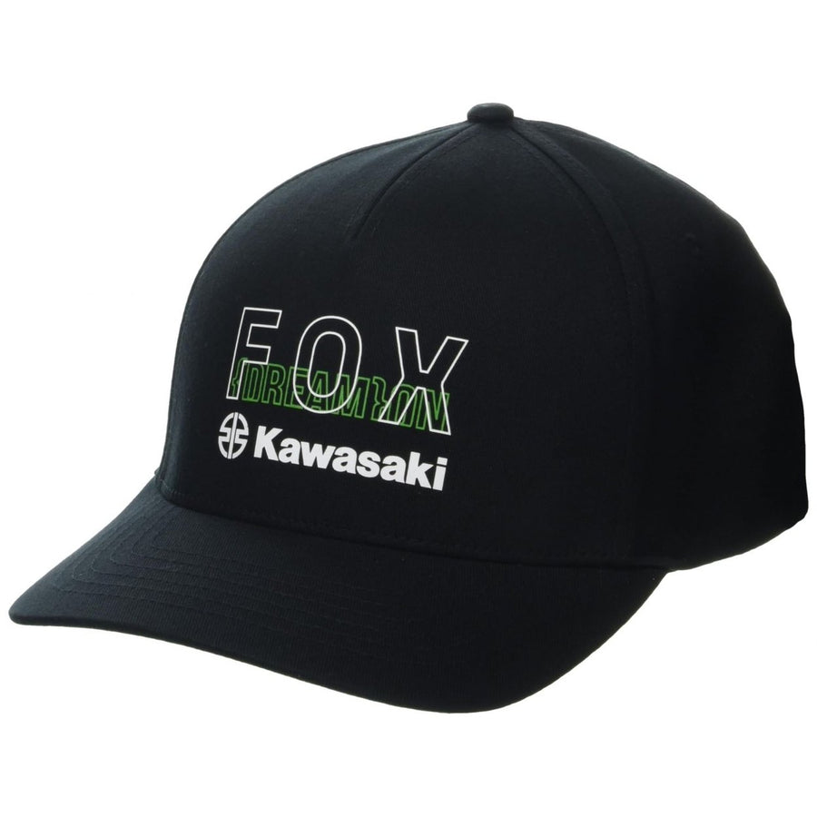 Fox Racing Mens Flexfit Hat Black Fox X Kawi Size Adjustable Comfort Fit Image 1