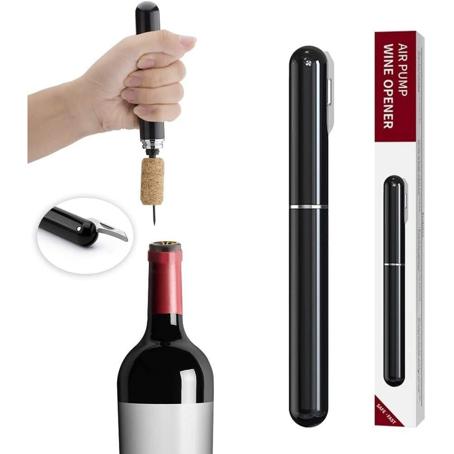 Effortless Air Pressure Wine Bottle Opener with Foil Knife Easy and Cork-Friendly Image 1