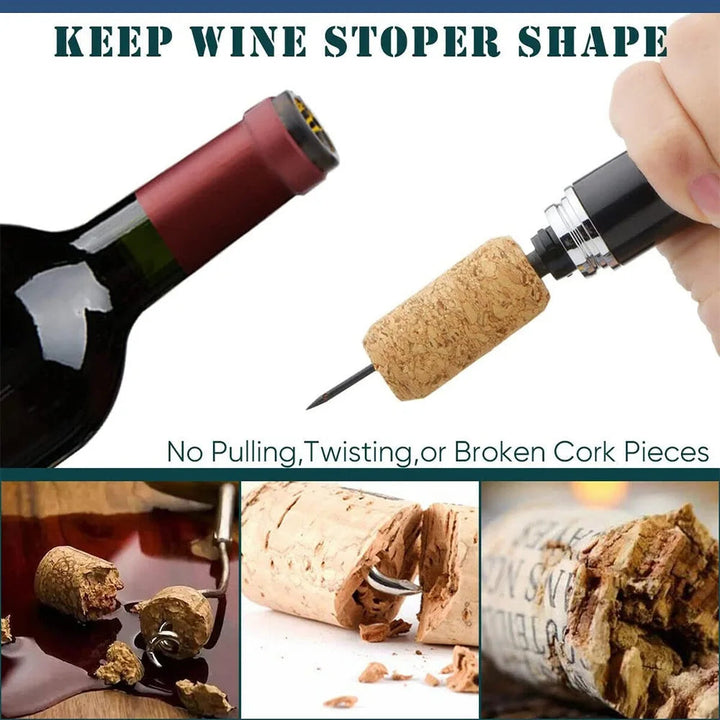 Effortless Air Pressure Wine Bottle Opener with Foil Knife Easy and Cork-Friendly Image 3