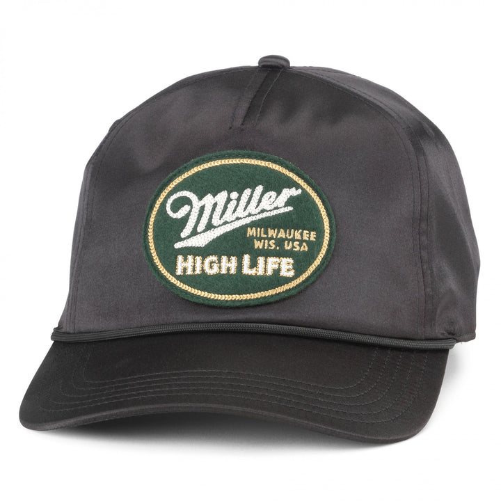 Miller High Life Patch Black Colorway Adjustable Rope Hat Image 1