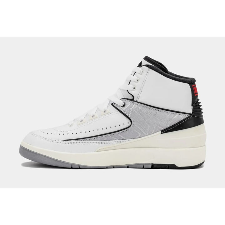 Nike Air Jordan 2 Retro White/Fire Red-Black-Sail DQ8562-102 Grade-School Image 2