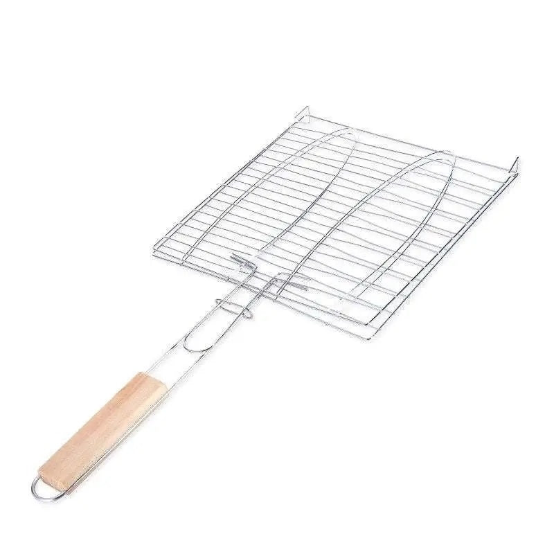 BBQ Barbecue 2 Fish Grilling Basket Roast Grill Tool Image 4