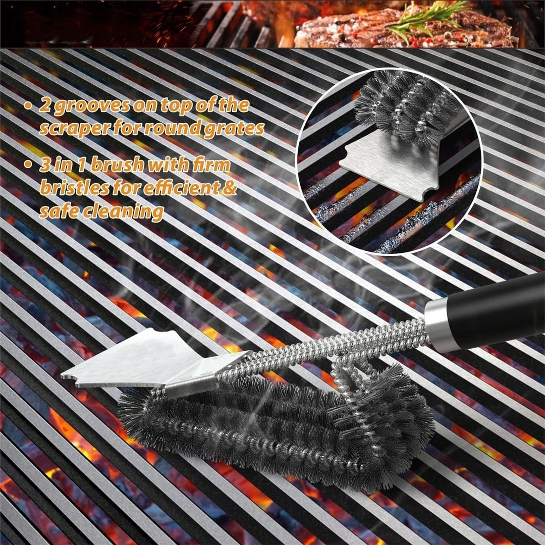BBQ Stainless Steel Grill Barbecue Kit Cleaning Brush Image 7