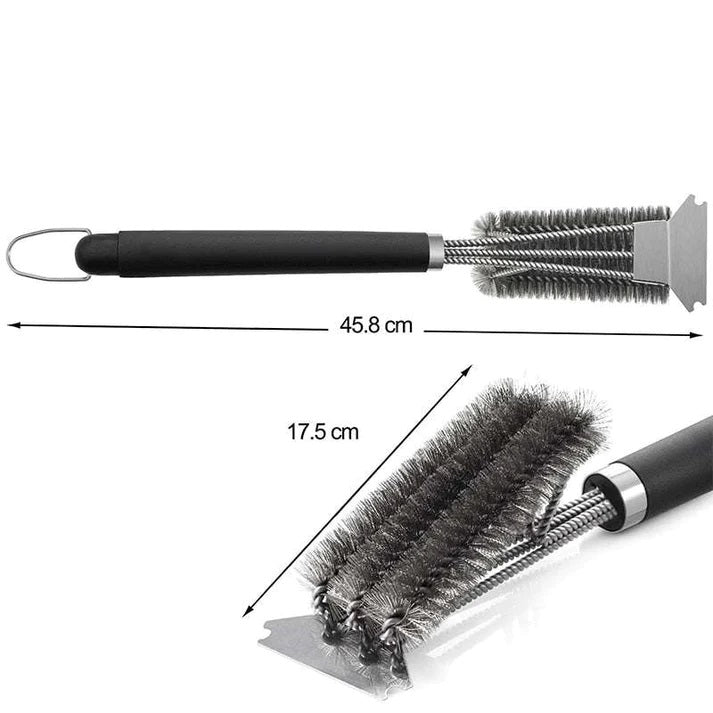 BBQ Stainless Steel Grill Barbecue Kit Cleaning Brush Image 8