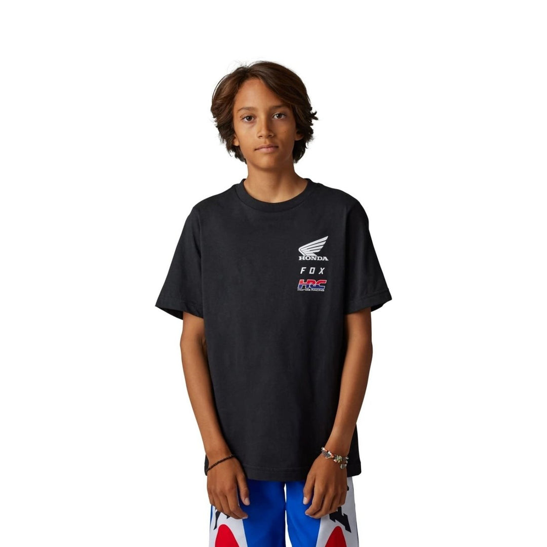 Fox Racing Boys Youth Fox X Honda Short Sleeve Tee FLAME RED Image 1