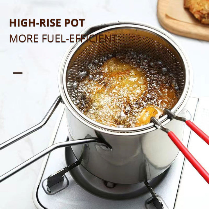 Kitchen Oil Saving Deep Fryer Pot with Strainer Screen Image 3