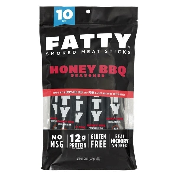 Fatty Smoked Meat SticksHoney BBQ Seasoned10 Count Image 1