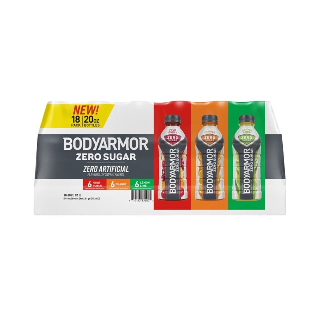 BODYARMOR Zero Sports Drink Variety Pack 20 Fluid Ounce (Pack of 18) Image 1