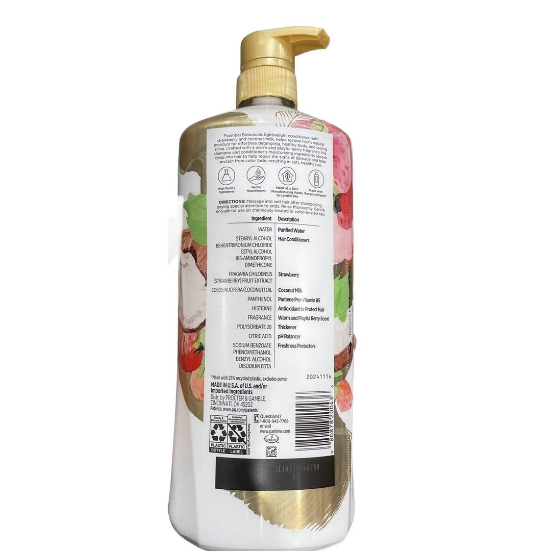 Pantene Essential Botanicals Strawberry and Coconut Conditioner38.2 Fl Oz Image 2