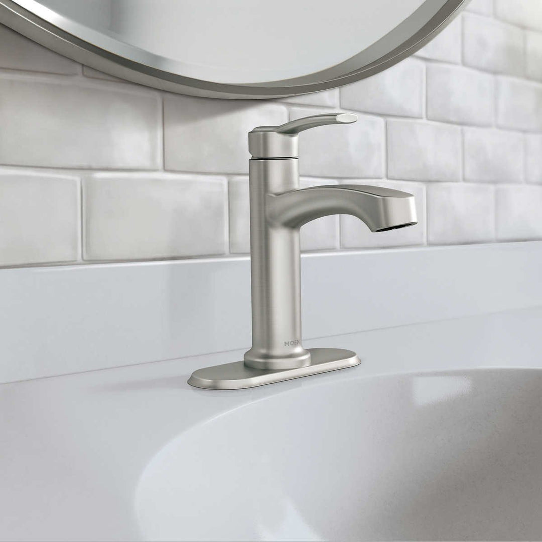 Moen Laken Single Hole Bathroom Faucet Brushed Nickel Image 4