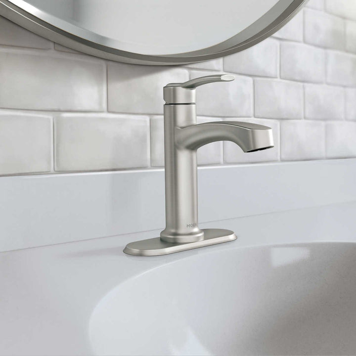 Moen Laken Single Hole Bathroom FaucetBrushed Nickel Image 4