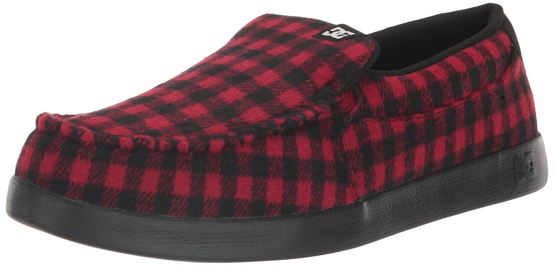 DC Shoes Mens Villain Slip-On Shoes Black/Red Plaid - ADYS100567-KRP BLACK/RED PLAID Image 4