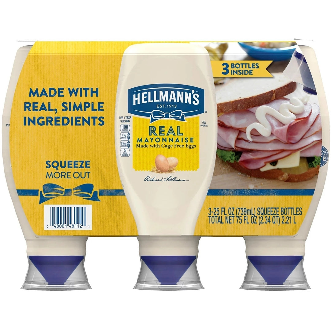 Hellmanns Squeeze Mayo (25 Ounce 3 Count) Image 1