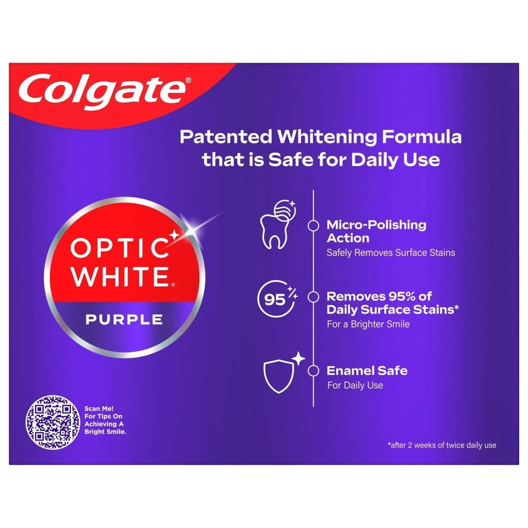 Colgate Optic White Purple Whitening Toothpaste 4.2 Ounce (Pack of 4) Image 2