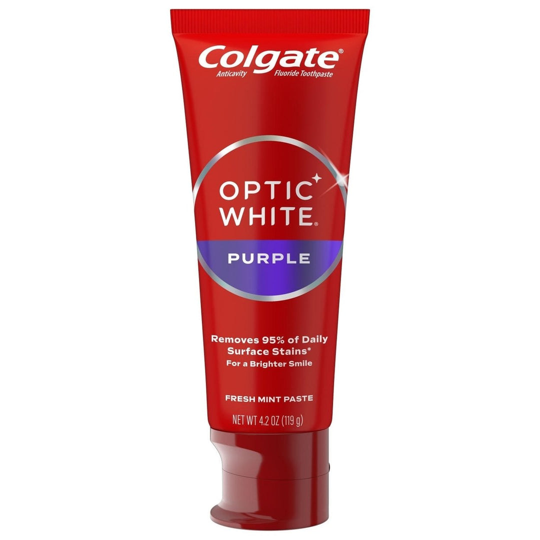 Colgate Optic White Purple Whitening Toothpaste 4.2 Ounce (Pack of 4) Image 3