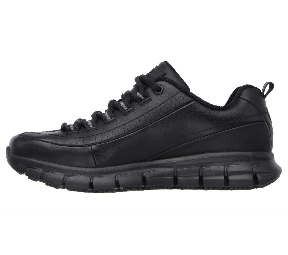 SKECHERS WORK Womens Relaxed Fit Sure Track - Trickel Slip Resistant Work Shoe Black - 76550/BLK  BLACK Image 2
