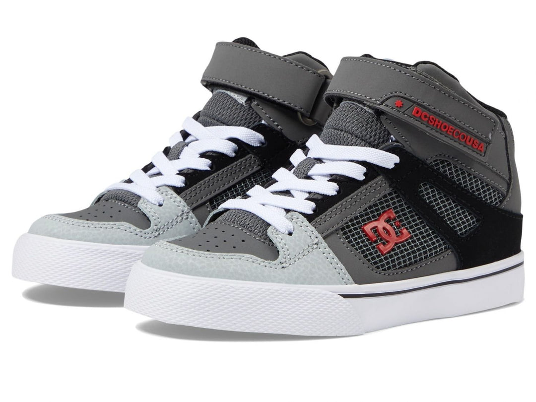 DC Shoes Unisex Kids Pure High Elastic Lace High-Top Shoes Shady Red/Heather Grey - ADBS300324-RH0 RED/HEATHER GREY Image 4