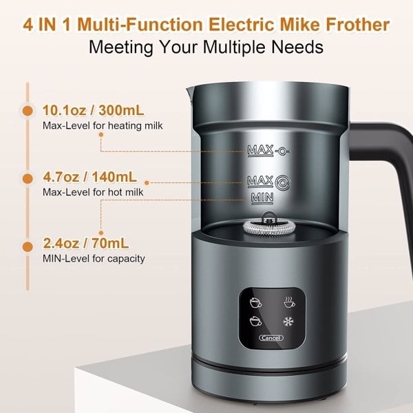 4 IN 1 Automatic Hot and Cold Milk Coffee Frother Foam Maker Image 4