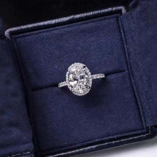 5 sterling silver high carbon diamond proposal pigeon egg ringMosonite diamond ring4 carat diamond ring Image 1