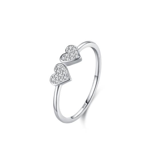 Love Micro Set Diamond Ring Womens Korean Edition Sweet and Fresh Heart shaped Ring Image 1