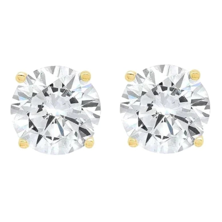 14k White Yellow Gold 1/2 Carat Round Diamond Stud Earrings Gift Boxed Image 3